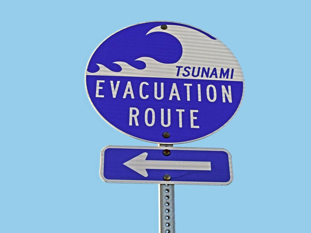 Tsunami evacuation sign