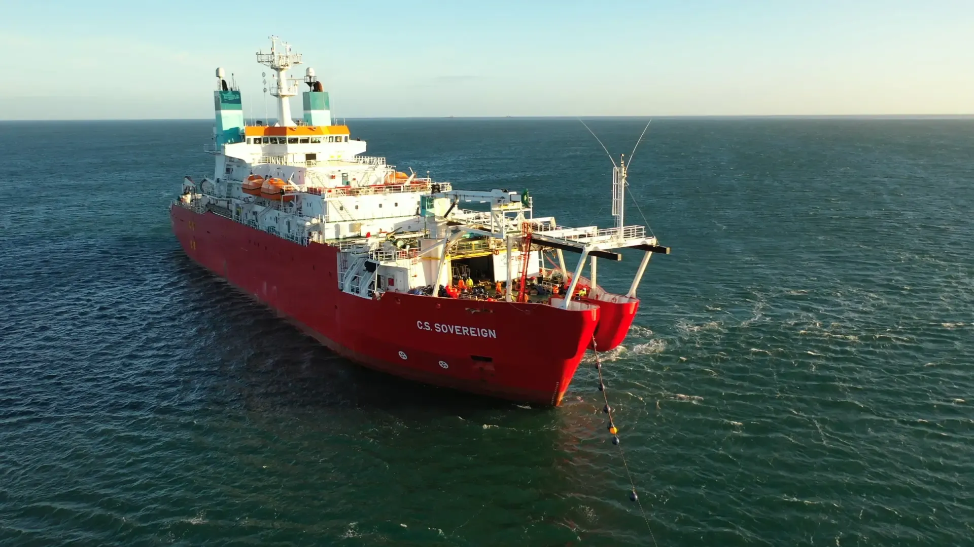 Subsea cable installation C.S Sovereign photo by Dan Bourne NOC