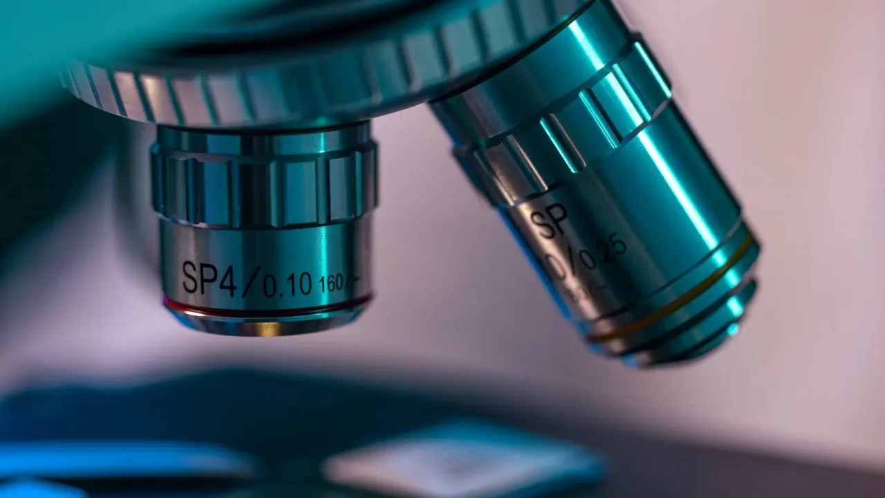 Close up of a microscope