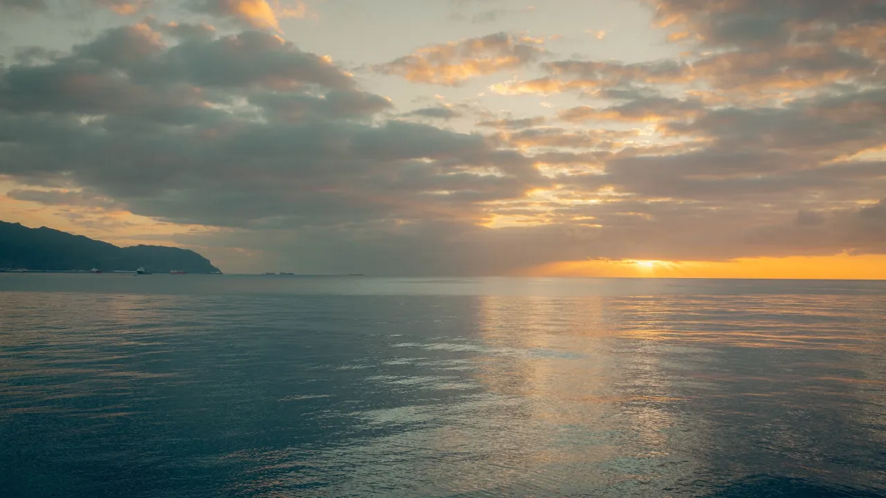 Calm ocean and clouds