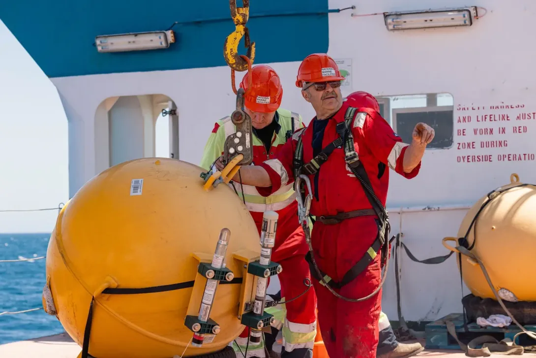Moorings equipment being prepared for deployment